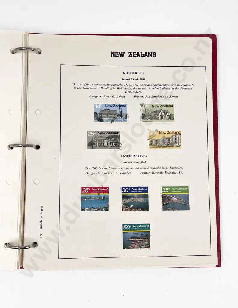 NZ Premier Printed Page Stamp Album mainly decimal Image 1++