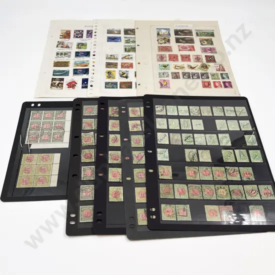 Four Stock Book Pages Australian Victoria NSW Postage Due Stamps & Three Pages