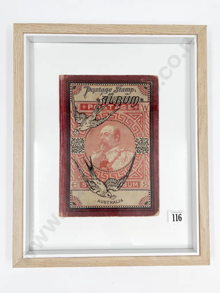 Framed Display Edward VII World Stamp Album Cover Image 1++
