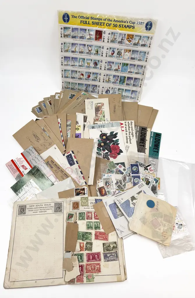 Qty NZ and World Postals FDC's and Semo-Sorted Stamps Image 1++