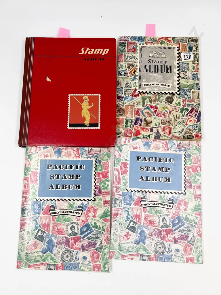 Four Vintage NZ & World Stamp Albums Image 1++