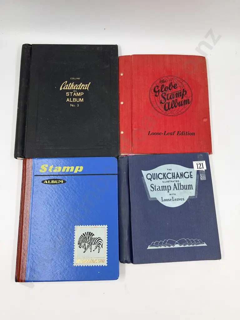 Three Vintage NZ & World Stamp Albums and Empty Stock Book Album Image 1++