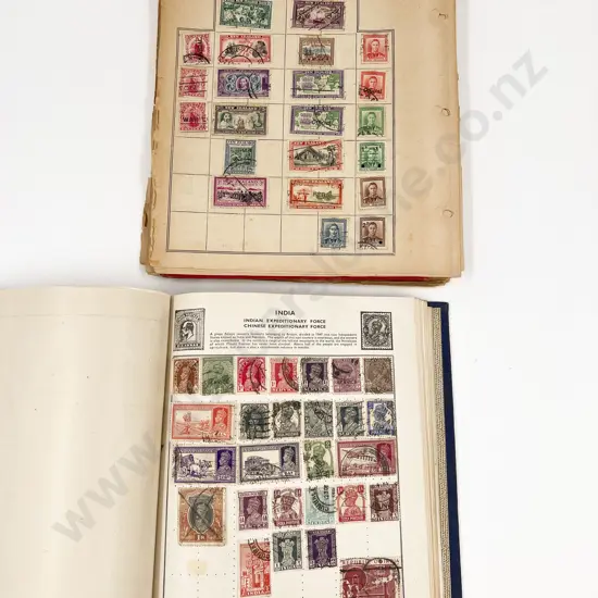 Three Vintage NZ & World Stamp Albums and Empty Stock Book Album