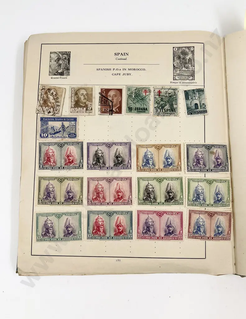 C1950 School Boy Stamp Album of World Stamps some NZ Image 1++