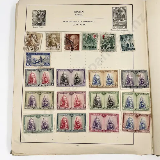 C1950 School Boy Stamp Album of World Stamps some NZ