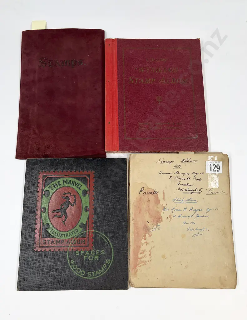 Four Vintage World Stamp Albums (few stamps) Image 1++