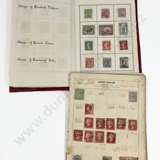 Four Vintage World Stamp Albums (few stamps)