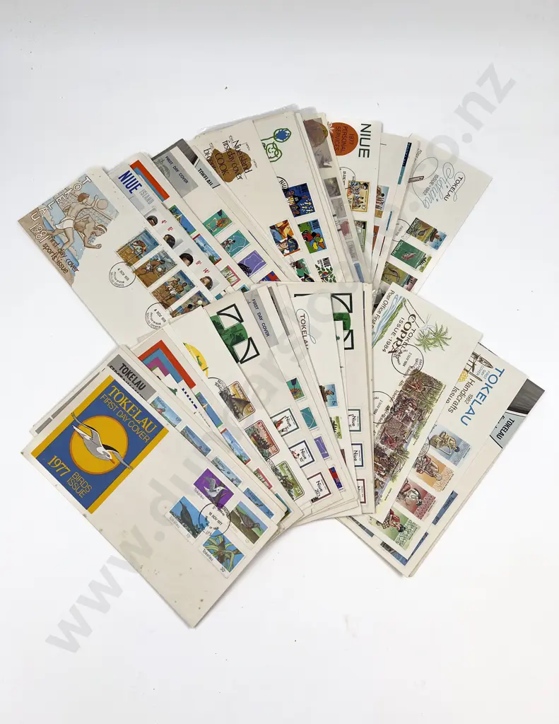 C1970-1980's Two FDC Albums with NZ - Nuie - Tokelau - Australia Envelopes Image 1++