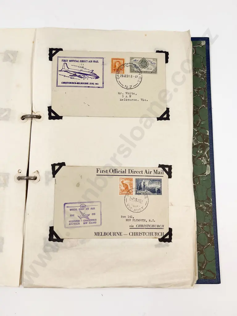 Album NZ Pre-decimal FDC's and Airmail Histories Image 1++