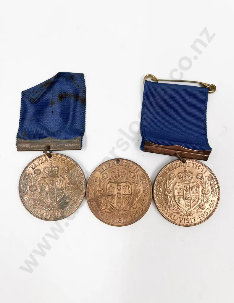 Three 1953-54 Royal Visit Medals Image 1++