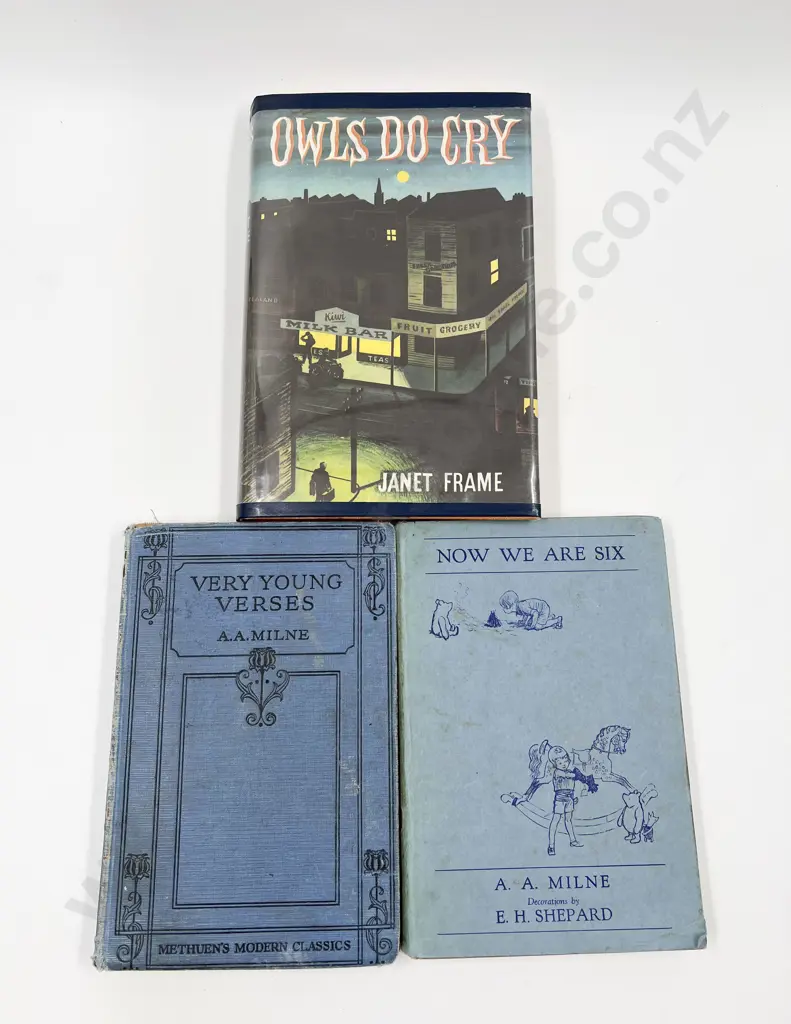 Owls Do Cry by Janet Frame & Two A.A. Milne Volumes Image 1++