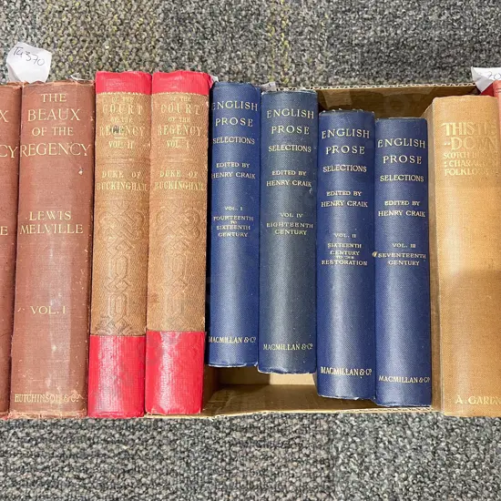 Box Quantity of Assorted Volumes incl English Prose & The Beaus of Regency
