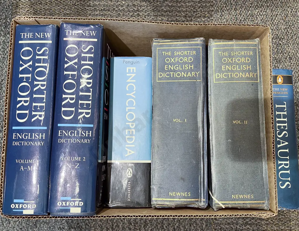 Box Quantity of Assorted Oxford Dictionaries etc Image 1++