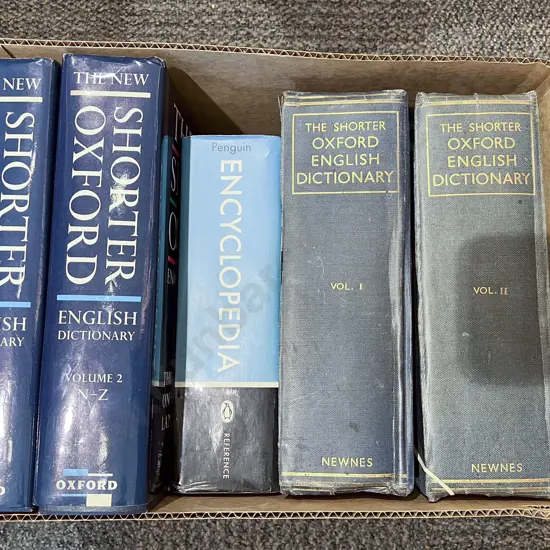 Box Quantity of Assorted Oxford Dictionaries etc