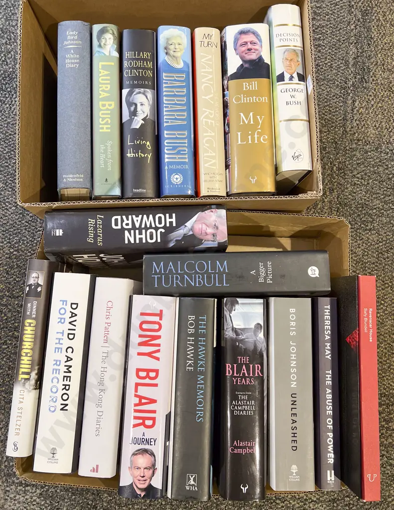 Two Boxes of Assorted Political Leader Biographies etc Image 1++
