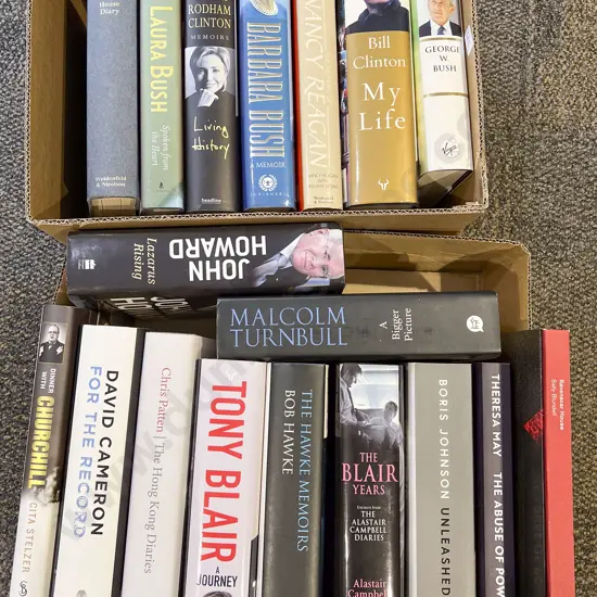 Two Boxes of Assorted Political Leader Biographies etc