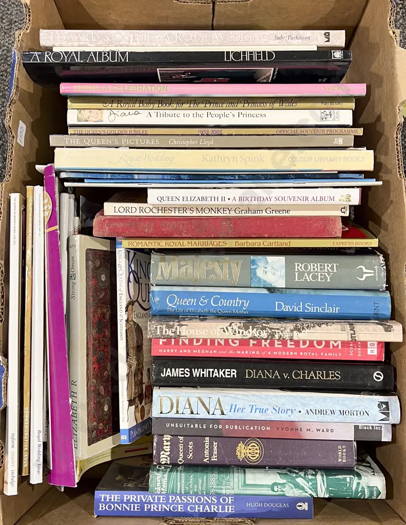 Box Quantity of Assorted Books & Magazines on Royalty Image 1++
