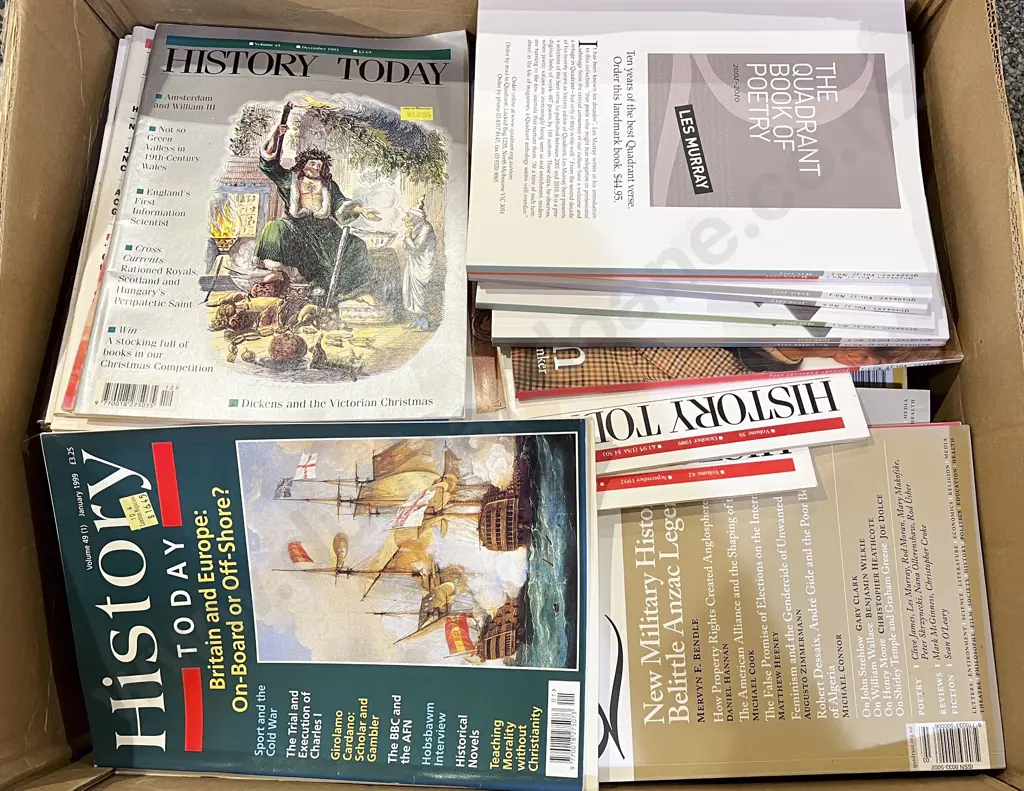 Box Quantity of Assorted History Today Magazines etc Image 1++