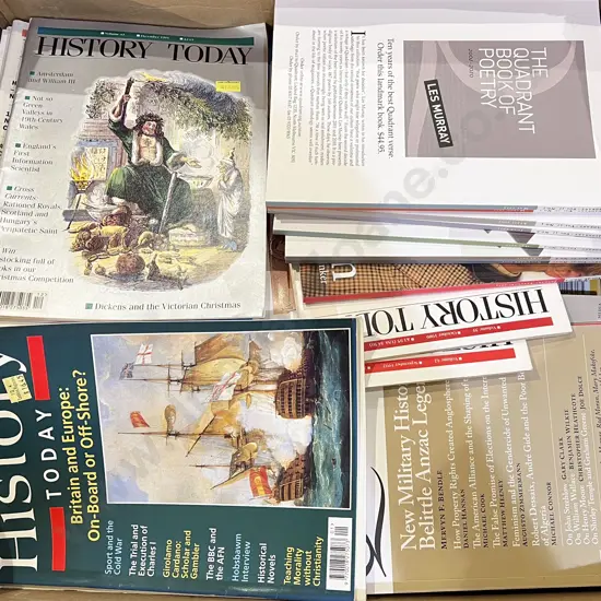 Box Quantity of Assorted History Today Magazines etc