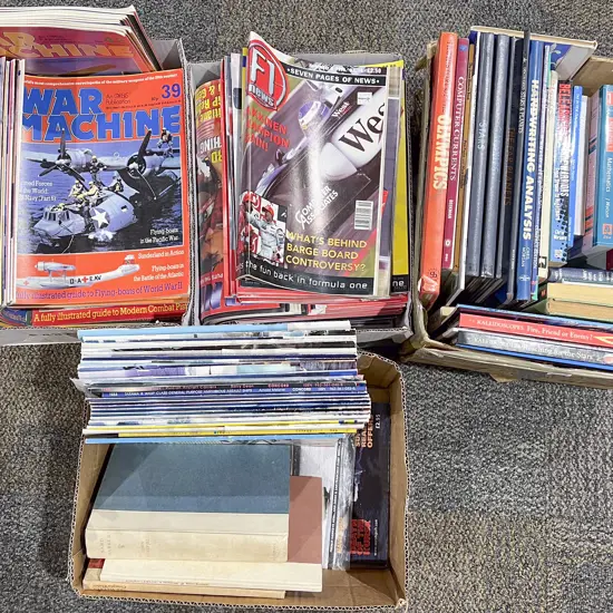 Four Boxes of Assorted Military Model Collector Magazines & Assorted