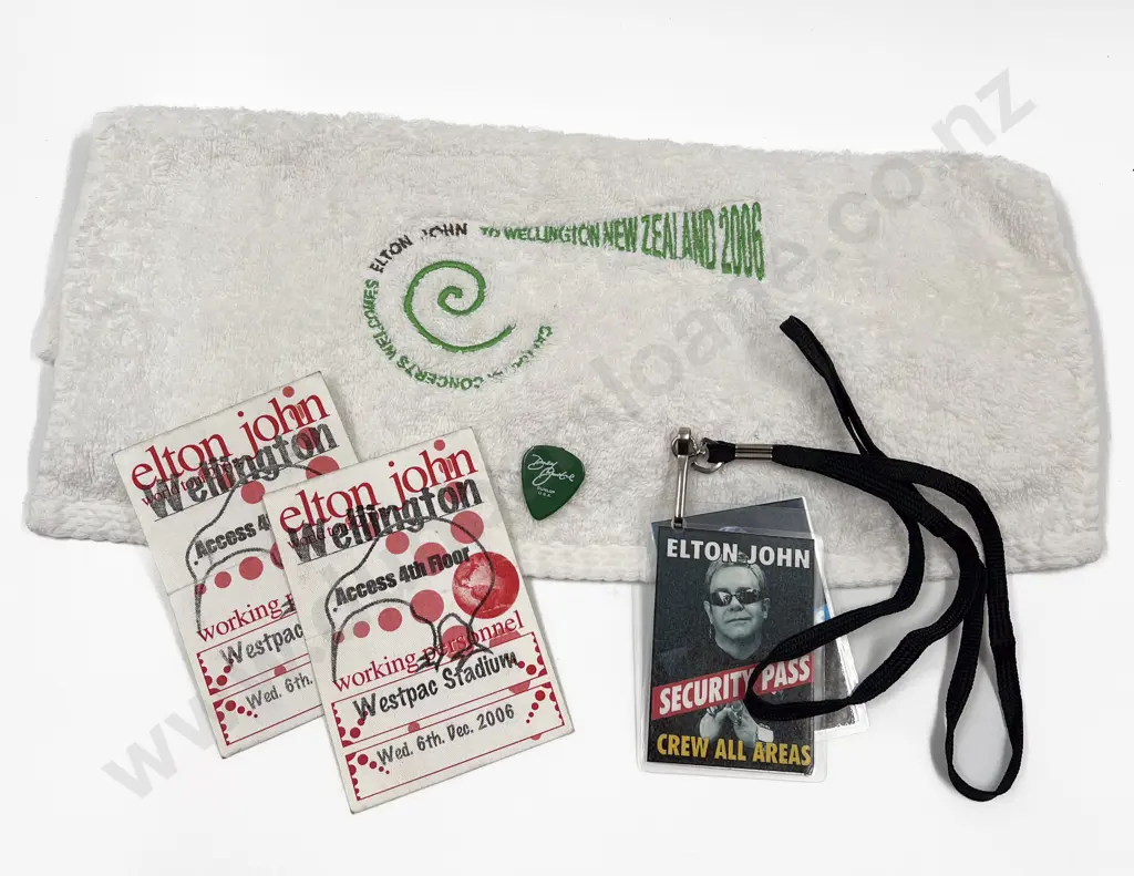 Small Quantity of Elton John's 2006 Wellington Concert Ephemera Image 1++