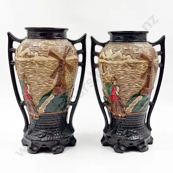 Pair of Cyples Old Pottery "Embosa" Ware Vases