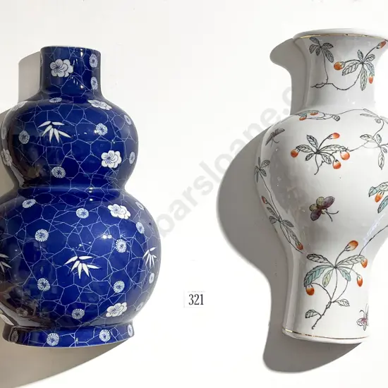 Two Wall Hanging Half Vases