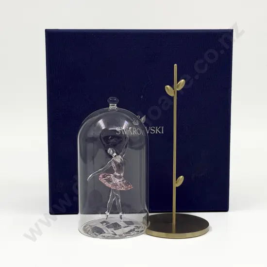 Swarovski Ballet Dancer & Glass Dome Case together with Swarovski "Jungle Beats" Stand