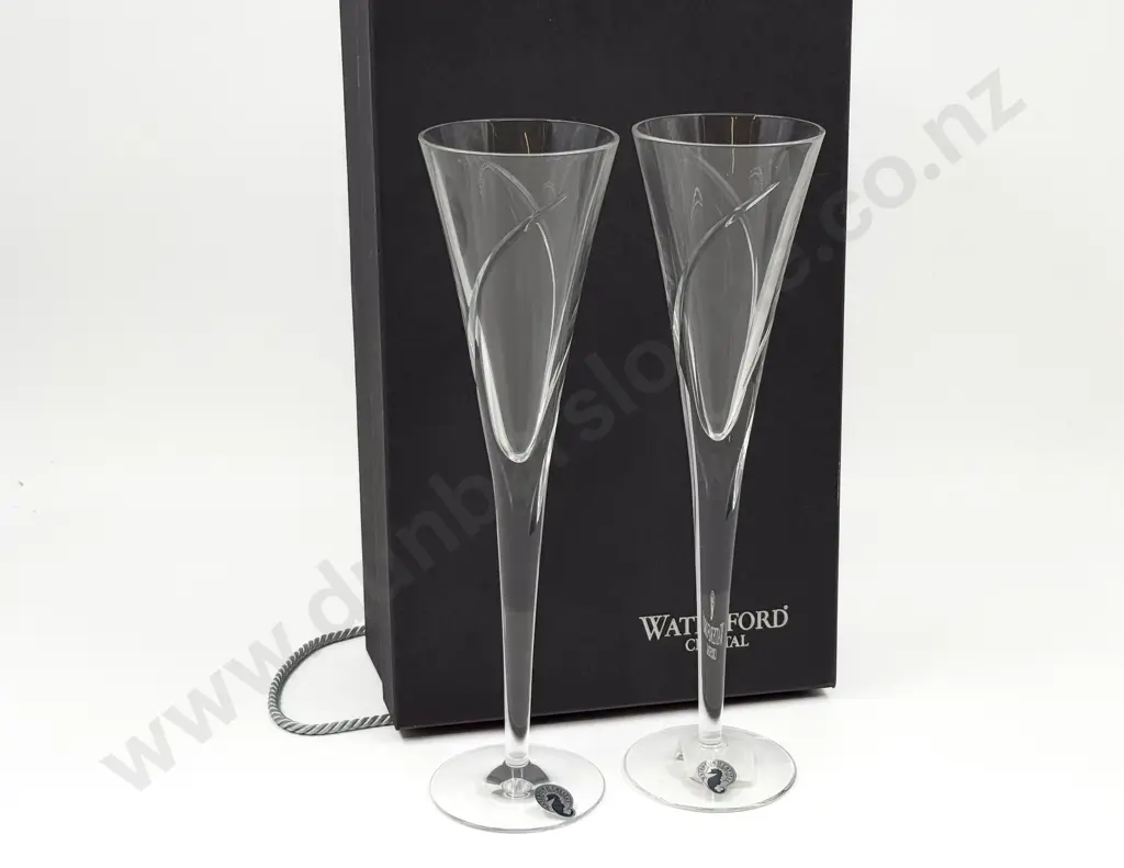 Boxed Pair of Waterford Crystal "Siren" Flutes Image 1++