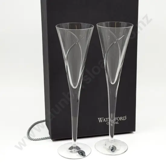Boxed Pair of Waterford Crystal "Siren" Flutes