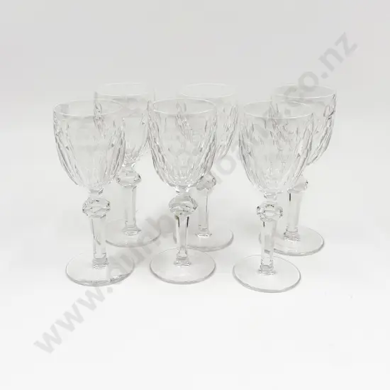 Six Waterford Crystal "Curraghmore" Claret Wine Glasses