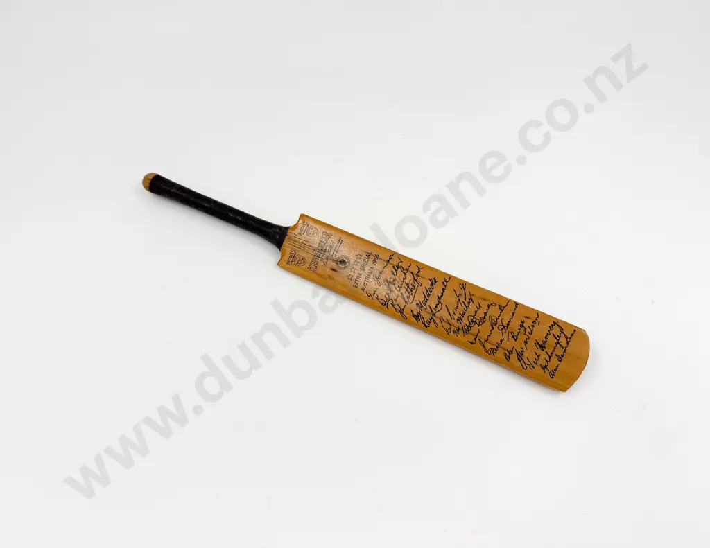 Vintage Keith Miller Autographed Miniature Cricket Bat Image 1++