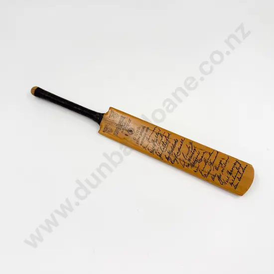 Vintage Keith Miller Autographed Miniature Cricket Bat