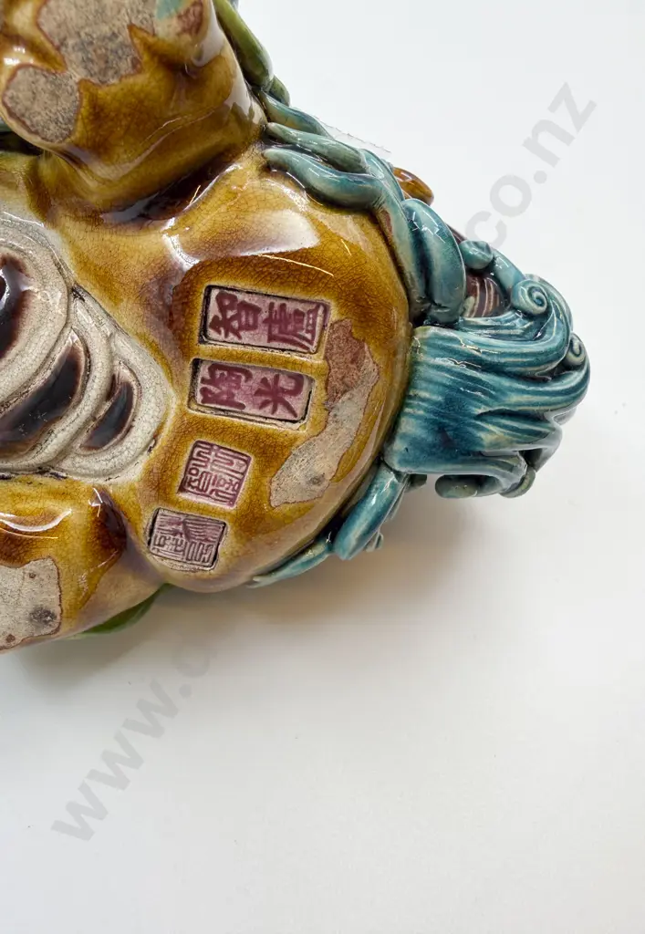 Graduated Pair of Chinese Polychrome Foo Dogs Image 1++
