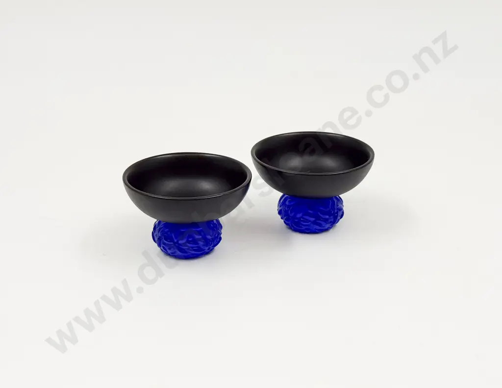 Pair of Luili Living Porcelain and Crystal Sake Cups Image 1++