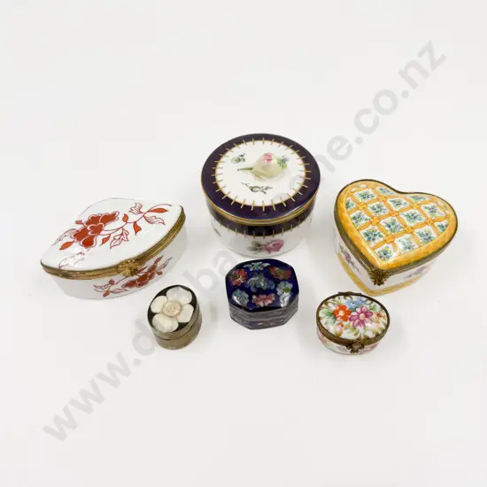 Three Pillboxes together with Three Assorted Trinket Boxes