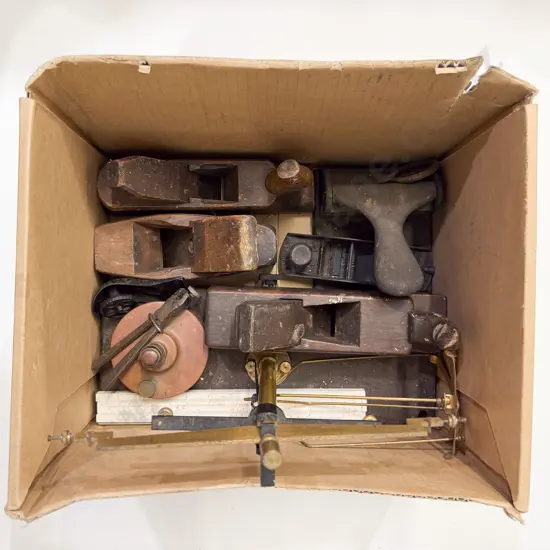 Box Quantity of Assorted incl Vintage Woodworking Planes etc