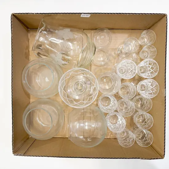 Box Quantity of Assorted Crystal & Glassware