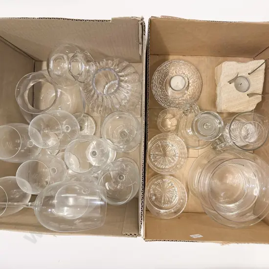 Two Boxes of Assorted Glassware