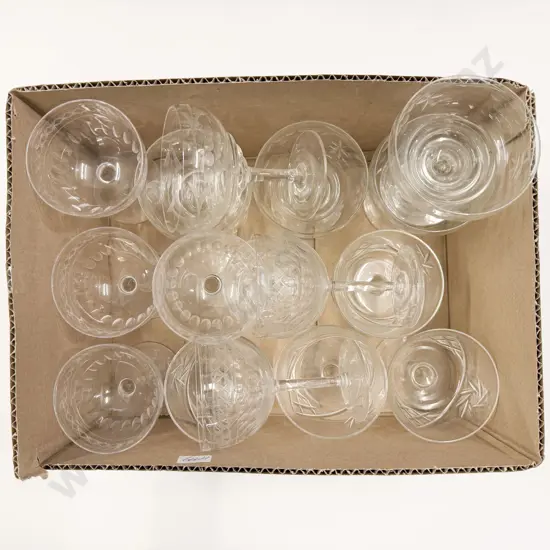 Box of Assorted Crystal & Glass Coupes