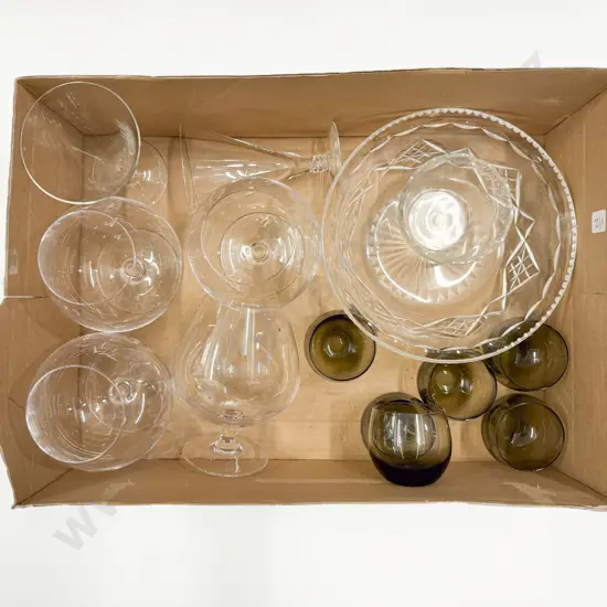 Crystal Bowl together with Assorted Glassware