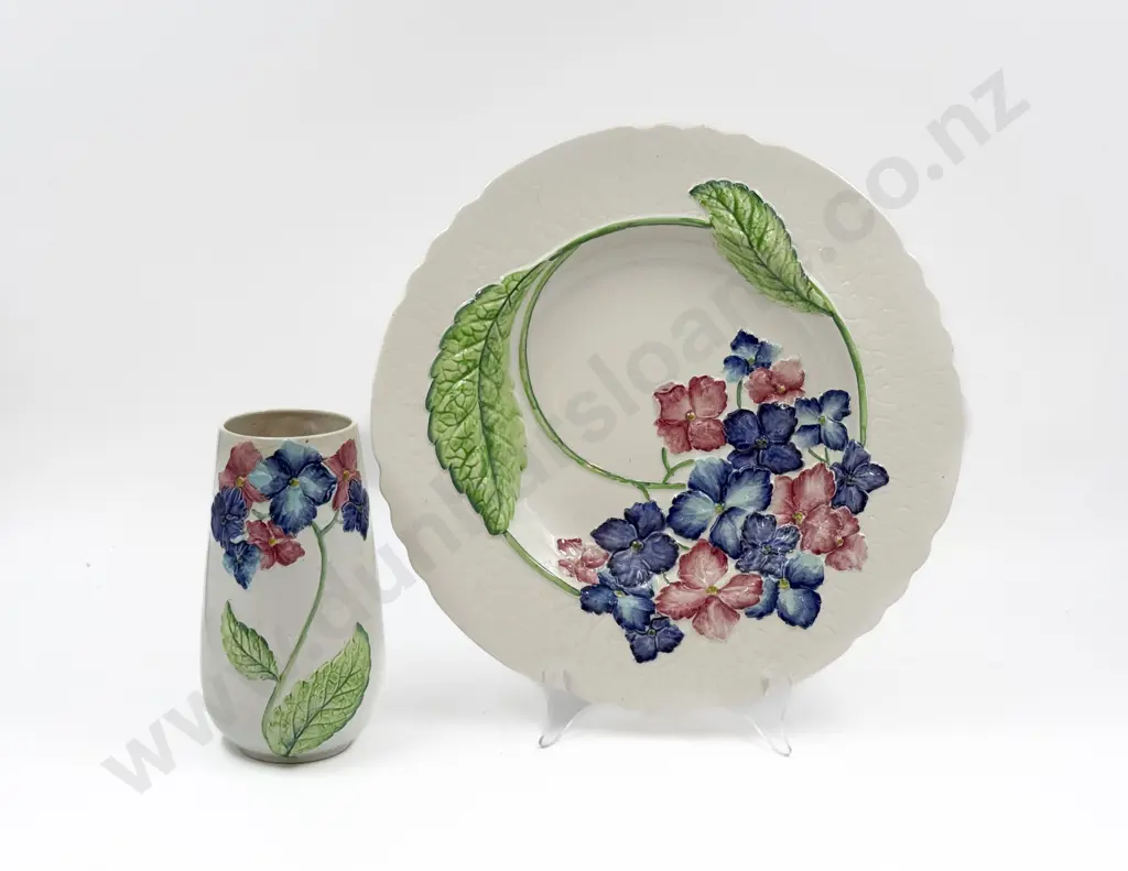 Two Matching Pieces of Carltonware - Vase & Shallow Plate Image 1++