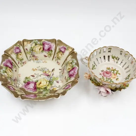 Two Pieces of Assorted German Floral China