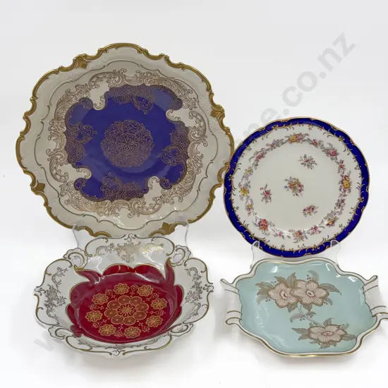 Coalport Floral Plate together with Three Assorted Pieces of German China