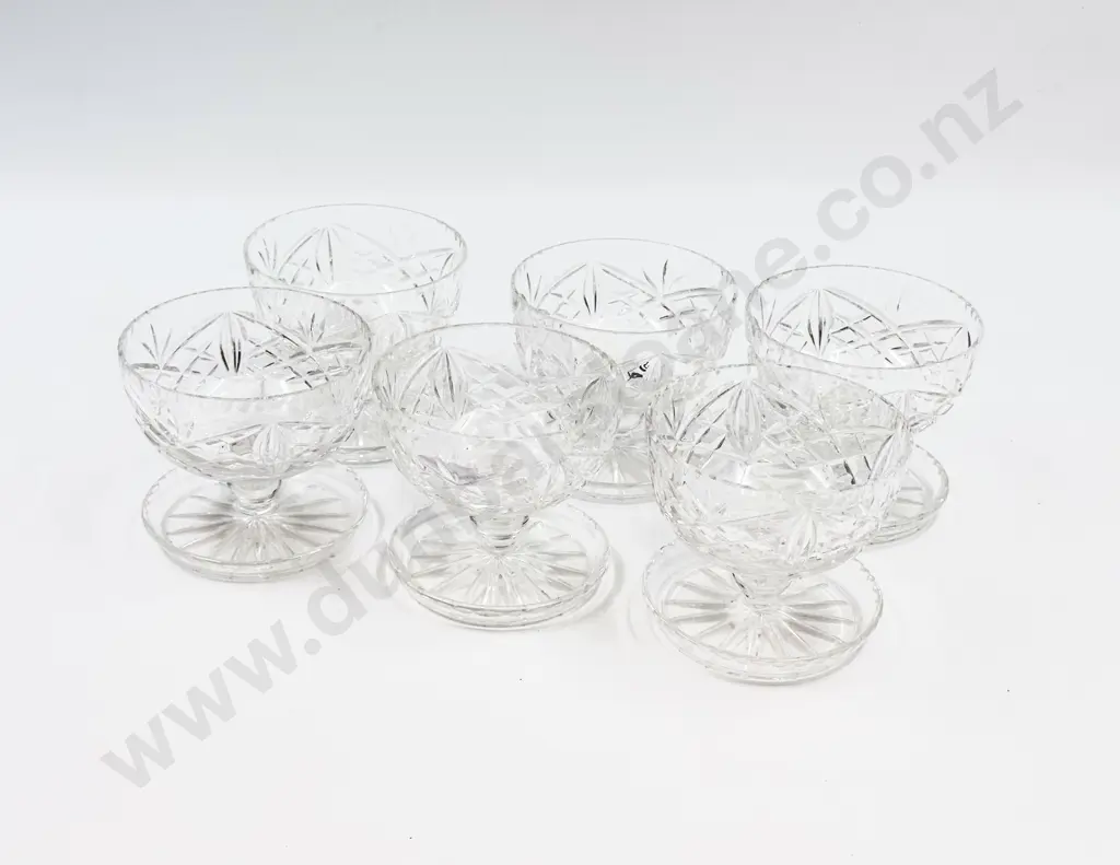 Set of Six Crystal Sundae Dishes Image 1++