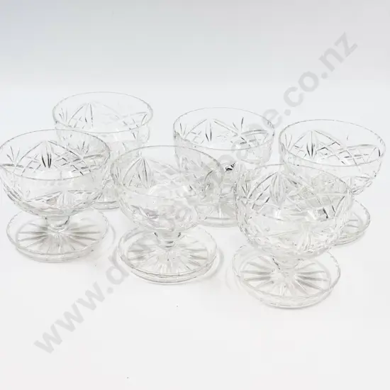 Set of Six Crystal Sundae Dishes