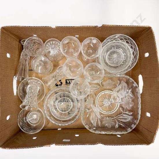 Box Quantity of Assorted Crystal & Glassware