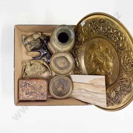 Box Quantity of Assorted Brass Ware etc