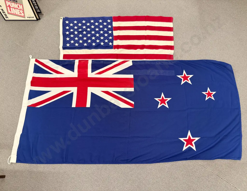 An American Flag & A New Zealand Flag Image 1++