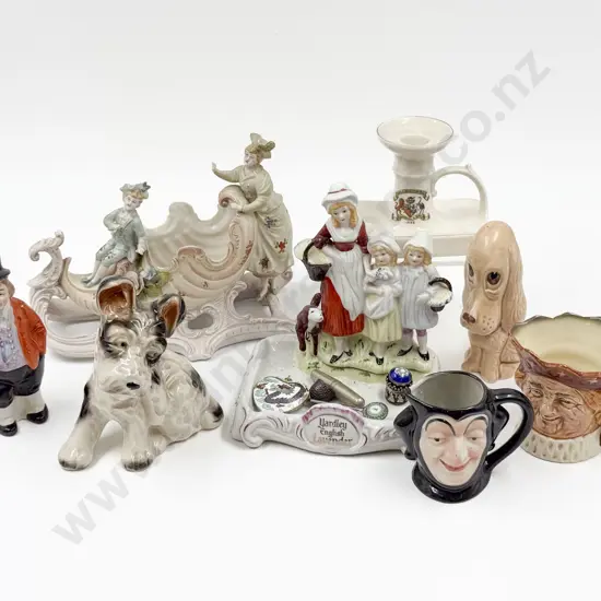 Quantity of Assorted Fancy China Figures with Dog Ornaments & Others